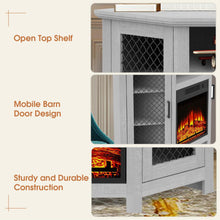Load image into Gallery viewer, 45&quot; Corner Electric Fireplace TV Stands Console Table with 2 Metal Mesh Doors
