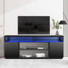 Cargar imagen en el visor de la galería, Modern 68 Inch TV Stand Media Console with LED Lights for Living Room
