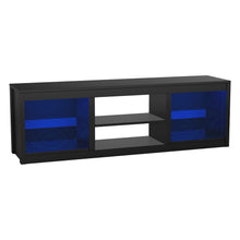 Cargar imagen en el visor de la galería, 66&quot; Modern LED TV Stand Entertainment Center with Glass Shelves for Living Room
