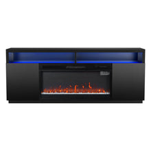 Load image into Gallery viewer, Modern 68&quot; LED TV Stand with 36&quot; Insert Opening Electric Fireplace for Living Room in Black or White
