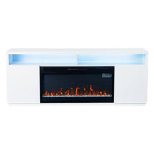 Load image into Gallery viewer, Modern 68&quot; LED TV Stand with 36&quot; Insert Opening Electric Fireplace for Living Room in Black or White
