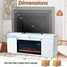 Load image into Gallery viewer, Modern 68&quot; LED TV Stand with 36&quot; Insert Opening Electric Fireplace for Living Room in Black or White
