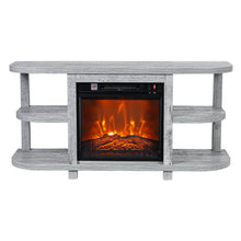 Carregar imagem no visualizador da galeria, Decorative Modern 48&quot; TV Stand with 18&quot; Insert Electric Fireplace
