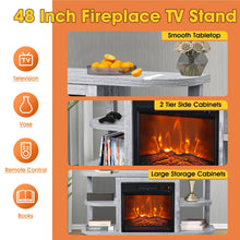 Load image into Gallery viewer, Decorative Modern 48&quot; TV Stand with 18&quot; Insert Electric Fireplace
