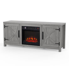 Carregar imagem no visualizador da galeria, 58&quot; Farmhouse TV Stand with 18&quot; Insert Electric Fireplace for Living Room
