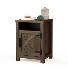 Load image into Gallery viewer, 18&quot; Solid Wood Farmhouse Nightstand for Bedroom in Brown or Grey or White

