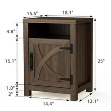 Load image into Gallery viewer, 18&quot; Solid Wood Farmhouse Nightstand for Bedroom in Brown or Grey or White
