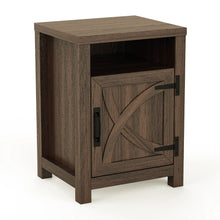 Cargar imagen en el visor de la galería, 18&quot; Solid Wood Farmhouse Nightstand for Bedroom in Brown or Grey or White
