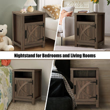 Load image into Gallery viewer, 18&quot; Solid Wood Farmhouse Nightstand for Bedroom in Brown or Grey or White
