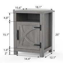 Load image into Gallery viewer, 18&quot; Solid Wood Farmhouse Nightstand for Bedroom in Brown or Grey or White
