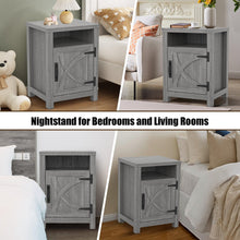Load image into Gallery viewer, 18&quot; Solid Wood Farmhouse Nightstand for Bedroom in Brown or Grey or White
