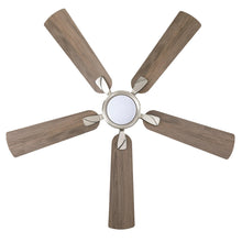 Carregar imagem no visualizador da galeria, 52&quot; Tata Nagar Industrial Brush Nickel Downrod Mount Reversible Ceiling Fan with Lighting and Remote Control
