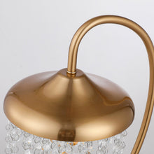 Carregar imagem no visualizador da galeria, 1-Light Golden Modern Table Lamp with Crystal Shade
