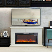 Load image into Gallery viewer, 36&quot; Modern Black Insert Electric Fireplace with Remote Control
