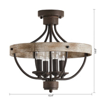 Cargar imagen en el visor de la galería, 4-Light Industrial Ceiling Light
