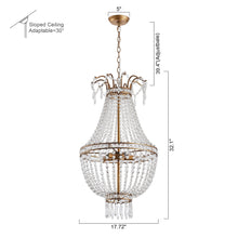 Cargar imagen en el visor de la galería, 5-Light Modern Pendant Light with Crystal Strands
