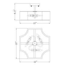 Cargar imagen en el visor de la galería, Golden LED Semi Flush Mount Ceiling Light
