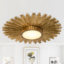 Load image into Gallery viewer, Golden Sunburst Flush Mount LED Lighting
