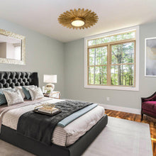 Load image into Gallery viewer, Golden Sunburst Flush Mount LED Lighting
