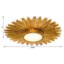 Load image into Gallery viewer, Golden Sunburst Flush Mount LED Lighting
