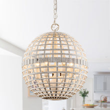 Cargar imagen en el visor de la galería, 6-Light Vintage And Farmhouse Globe Pendant Light in White
