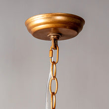 Carregar imagem no visualizador da galeria, Bohemian Antique Gold 6-Light Drum Downrod Mount with Natural Rope Shade
