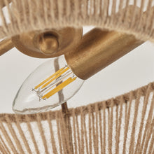 Cargar imagen en el visor de la galería, Farmhouse 2-Light Flush Mount Lighting with Rattan Rope
