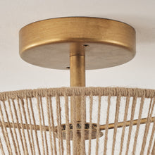 Cargar imagen en el visor de la galería, Farmhouse 2-Light Flush Mount Lighting with Rattan Rope
