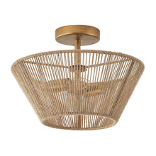 Cargar imagen en el visor de la galería, Farmhouse 2-Light Flush Mount Lighting with Rattan Rope
