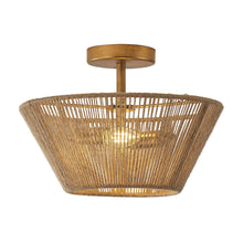 Cargar imagen en el visor de la galería, Farmhouse 2-Light Flush Mount Lighting with Rattan Rope
