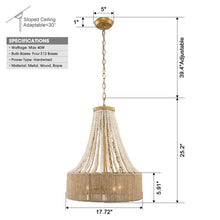 Load image into Gallery viewer, 4-Light Golden Farmhouse Dry Rated Chandelier

