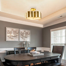 Load image into Gallery viewer, Golden Modern Semi Flush 3-Light Ceiling Lighting

