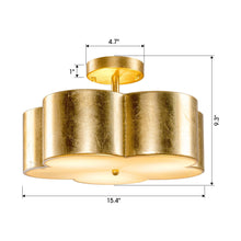 Load image into Gallery viewer, Golden Modern Semi Flush 3-Light Ceiling Lighting
