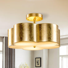 Load image into Gallery viewer, Golden Modern Semi Flush 3-Light Ceiling Lighting
