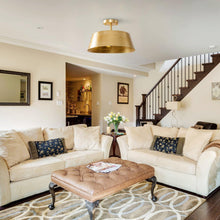 Load image into Gallery viewer, 3-Light Golden Semi Flush Mount Lighting
