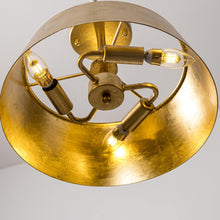 Load image into Gallery viewer, 3-Light Golden Semi Flush Mount Lighting

