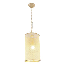Load image into Gallery viewer, 1-Light Wooden Beads Farmhouse Beige Dry Rated Pendant Lighting
