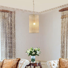 Load image into Gallery viewer, 1-Light Wooden Beads Farmhouse Beige Dry Rated Pendant Lighting
