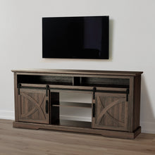 Cargar imagen en el visor de la galería, 68&quot; Farmhouse TV Stand with Double Sliding Barn Doors for Living Room
