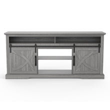 Cargar imagen en el visor de la galería, 68&quot; Farmhouse TV Stand with Double Sliding Barn Doors for Living Room
