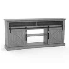 Cargar imagen en el visor de la galería, 68&quot; Farmhouse TV Stand with Double Sliding Barn Doors for Living Room
