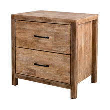 Load image into Gallery viewer, Rustic Solid Wood Farmhouse Brown 2-Drawer Nightstand
