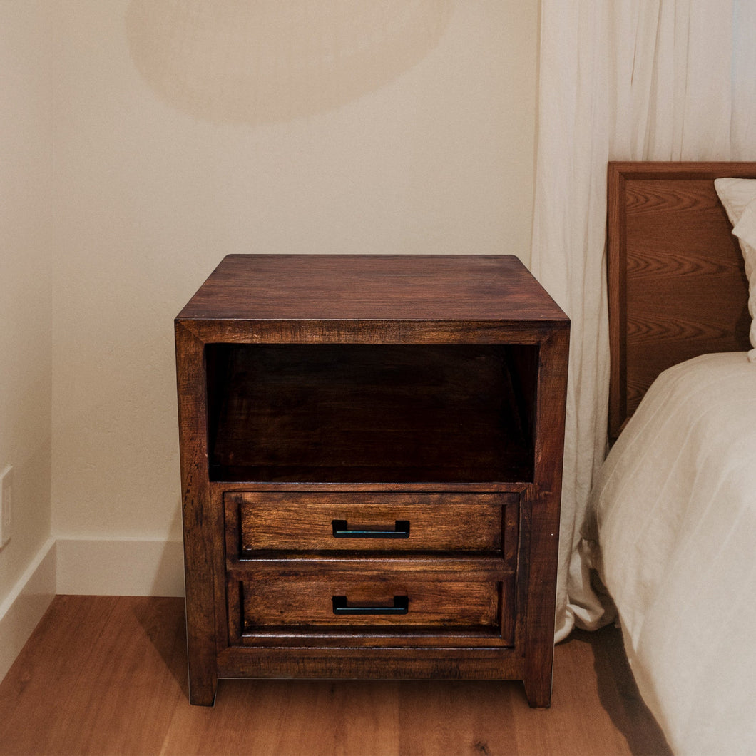 Modern Assembled Brown 2-Drawer Cabinet