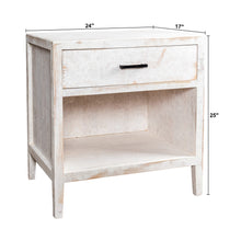 Cargar imagen en el visor de la galería, Classic Modern 1-Drawer Solid Wood White Nightstand Side Table
