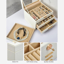Load image into Gallery viewer, Elegant Jewelry Box Organizer for Women, 4-Layer Jewelry Organizer, 3-Drawers
