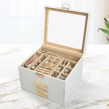 Load image into Gallery viewer, Elegant Jewelry Box Organizer for Women, 4-Layer Jewelry Organizer, 3-Drawers
