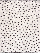 Cargar imagen en el visor de la galería, Chaia Dotted Black &amp; White Plush Rug
