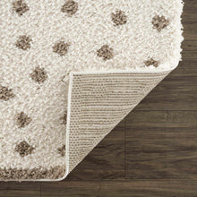 Cargar imagen en el visor de la galería, Chaia Dotted Cream &amp; Brown Plush Rug
