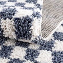 Load image into Gallery viewer, Kieu Blue &amp; White Checkered Area Rug
