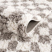 Load image into Gallery viewer, Kieu Taupe Checkered Plush Rug
